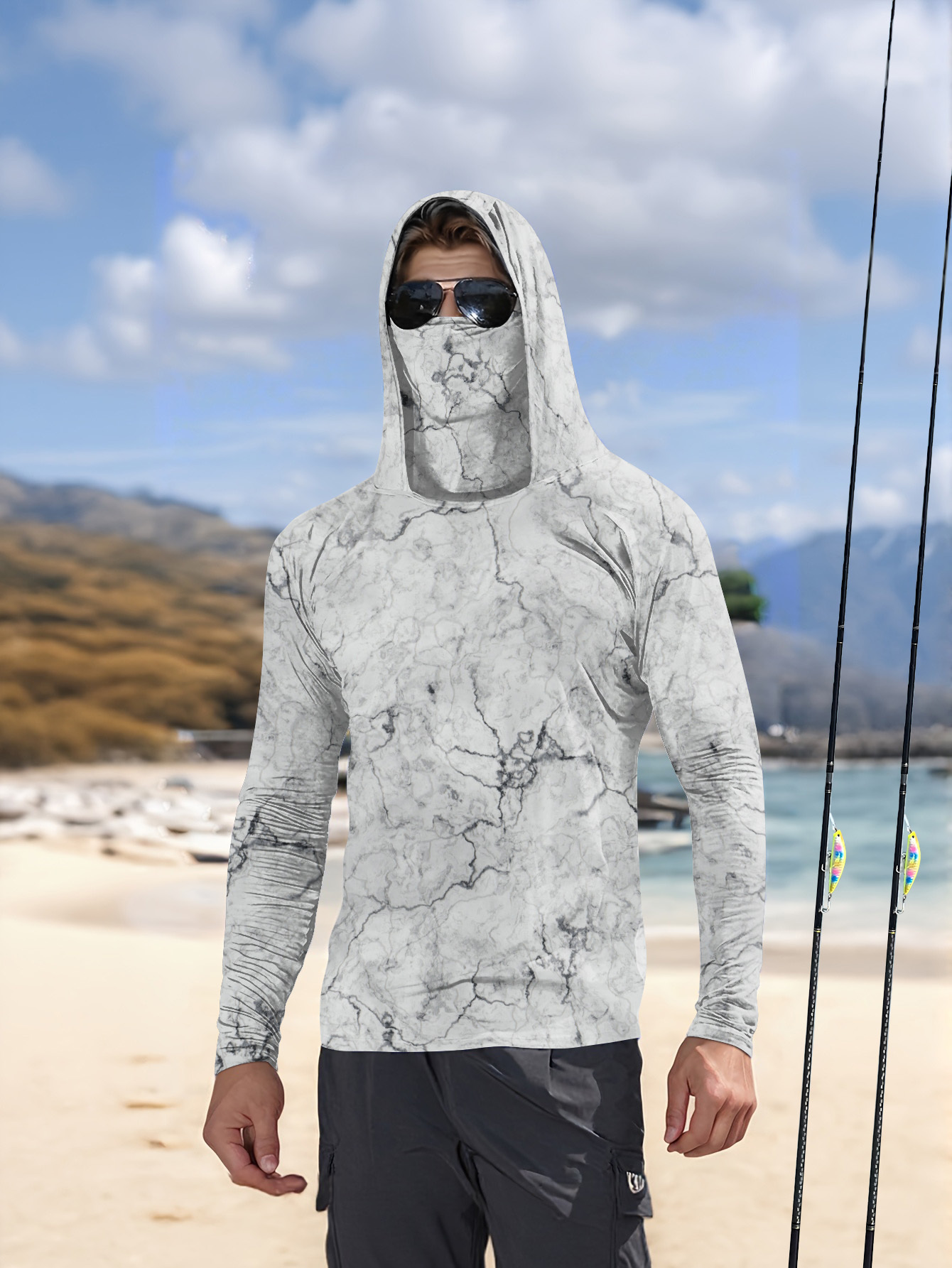 Summer Clothing Tops - Men Hood Fishing Shirt long sleeve