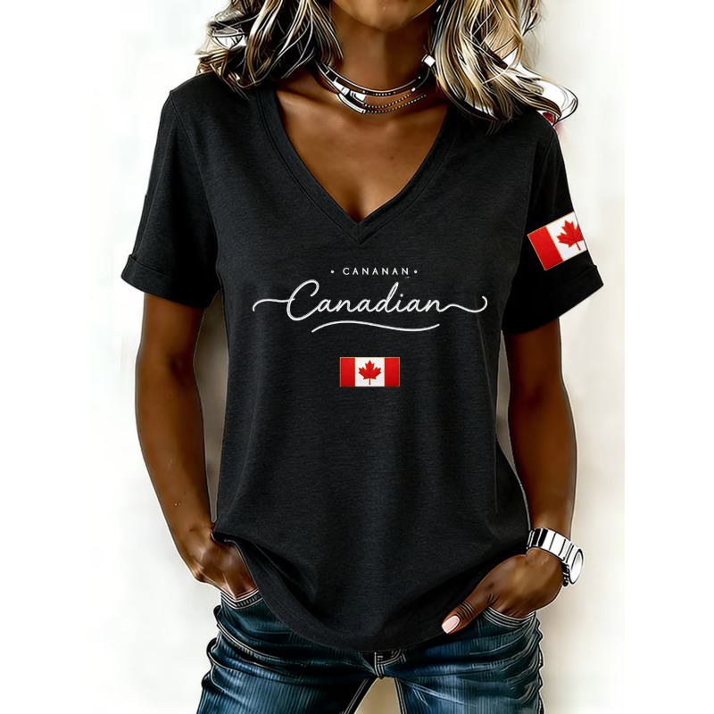 Canada National Flag Print Wom - Summer Clothing Women Canada ulasan dan harga