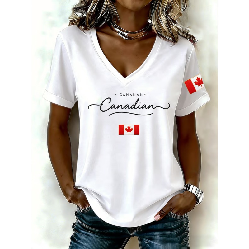 Canada National Flag Print Wom - Summer Clothing Women Canada ulasan dan harga