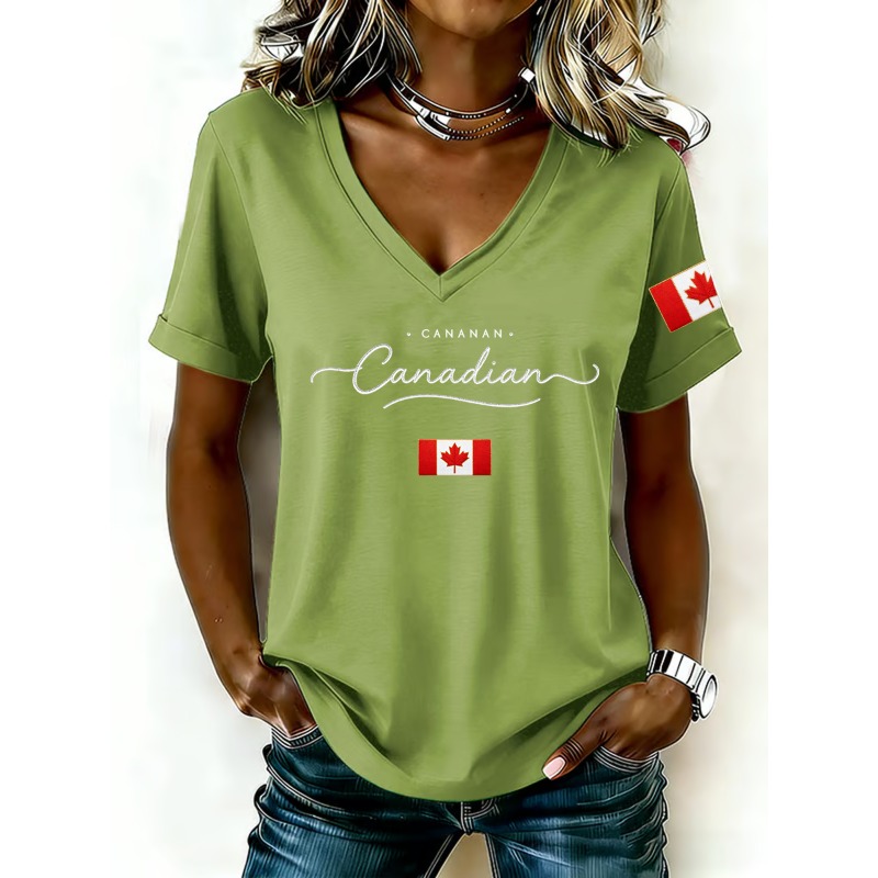 Canada National Flag Print Wom - Summer Clothing Women Canada ulasan dan harga
