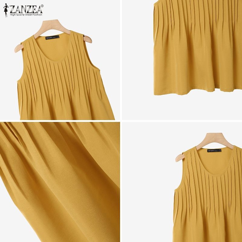 ZANZEA Plus Size 5XL Woman Pin - Summer Clothing Plus Size Women ulasan dan harga