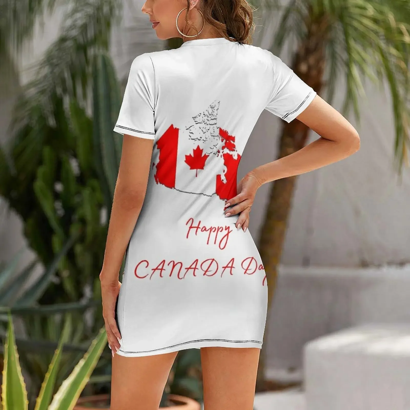 Happy Canada day Short-Sleeved - Summer Clothing Women Canada ulasan dan harga