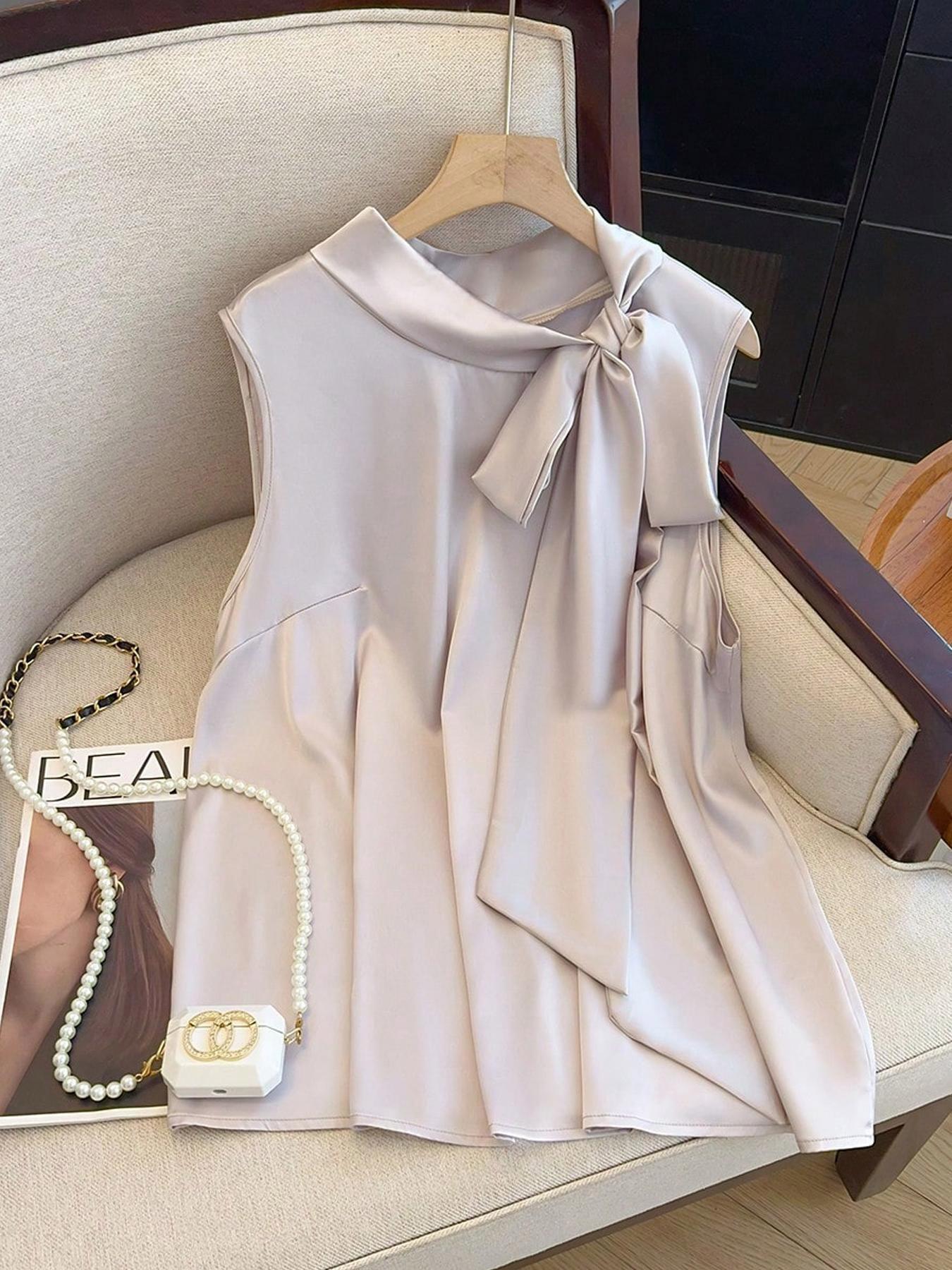 【Plus Size】 Solid Color Tie Fr - Summer Clothing Plus Size Women ulasan dan harga