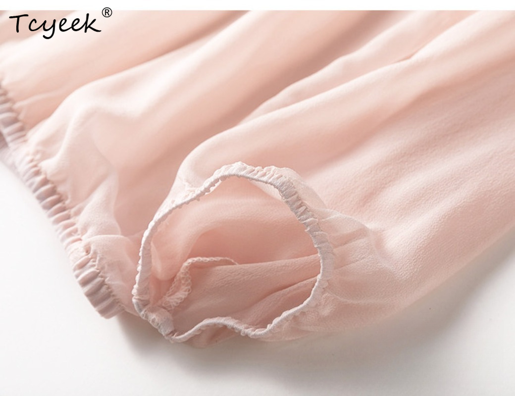 Tcyeek 100% Real Mulberry Silk - Summer Clothing Tops ulasan dan harga