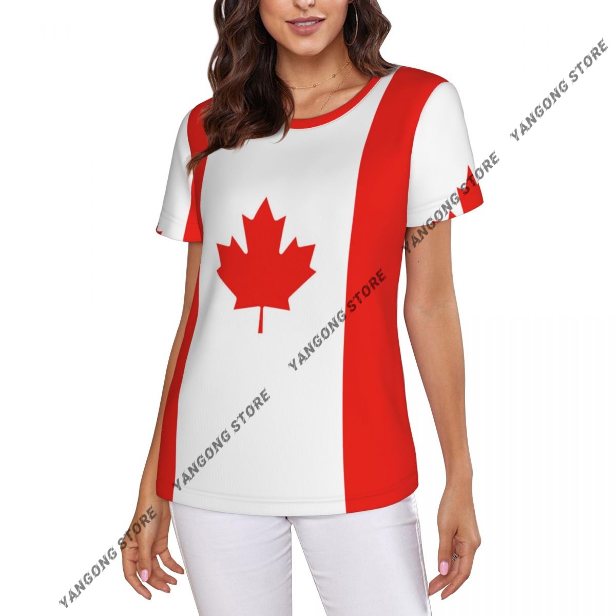 Women's T-shirt Canada Canadia - Summer Clothing Women Canada ulasan dan harga