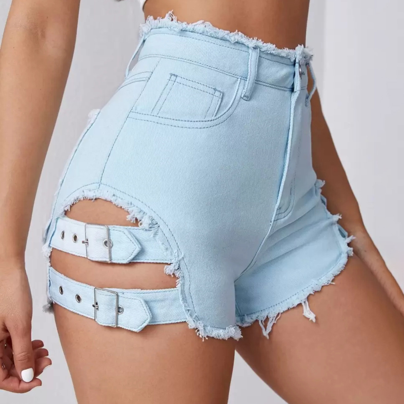Women High Waist Denim Shorts  - Summer Clothing Cheap ulasan dan harga