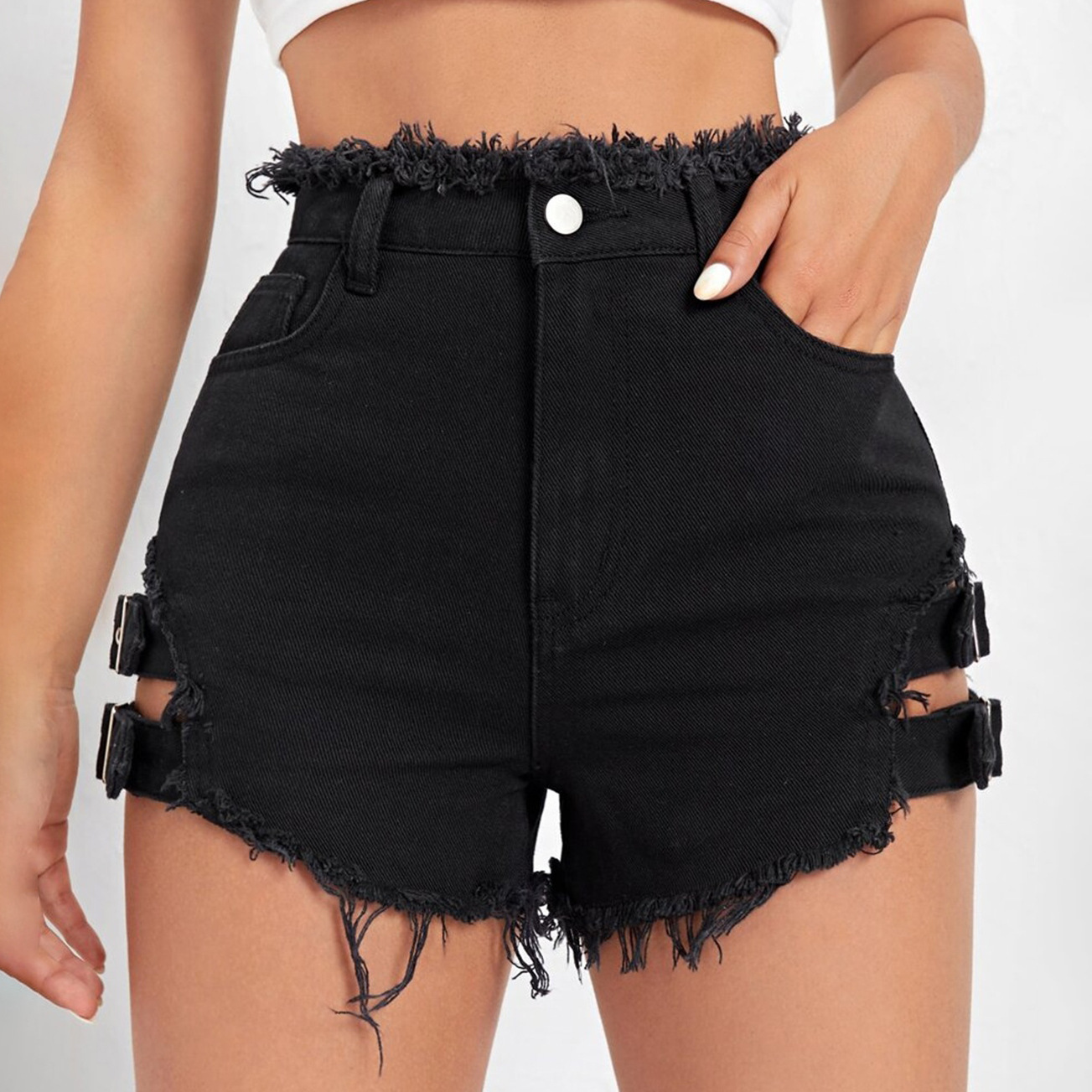 Women High Waist Denim Shorts  - Summer Clothing Cheap ulasan dan harga