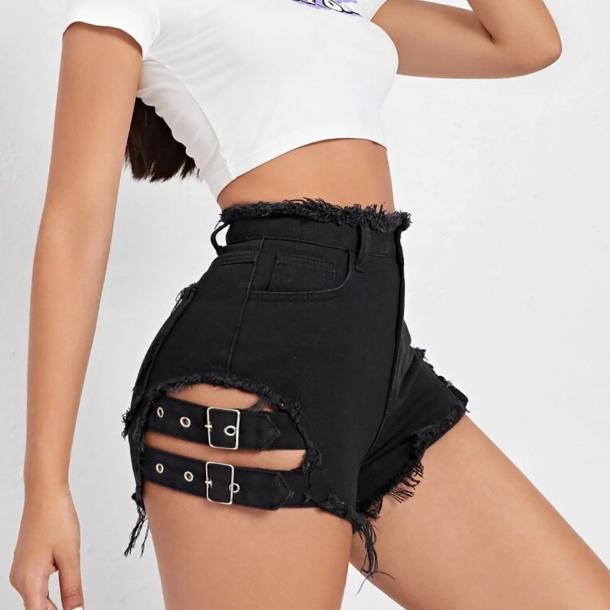 Women High Waist Denim Shorts  - Summer Clothing Cheap ulasan dan harga