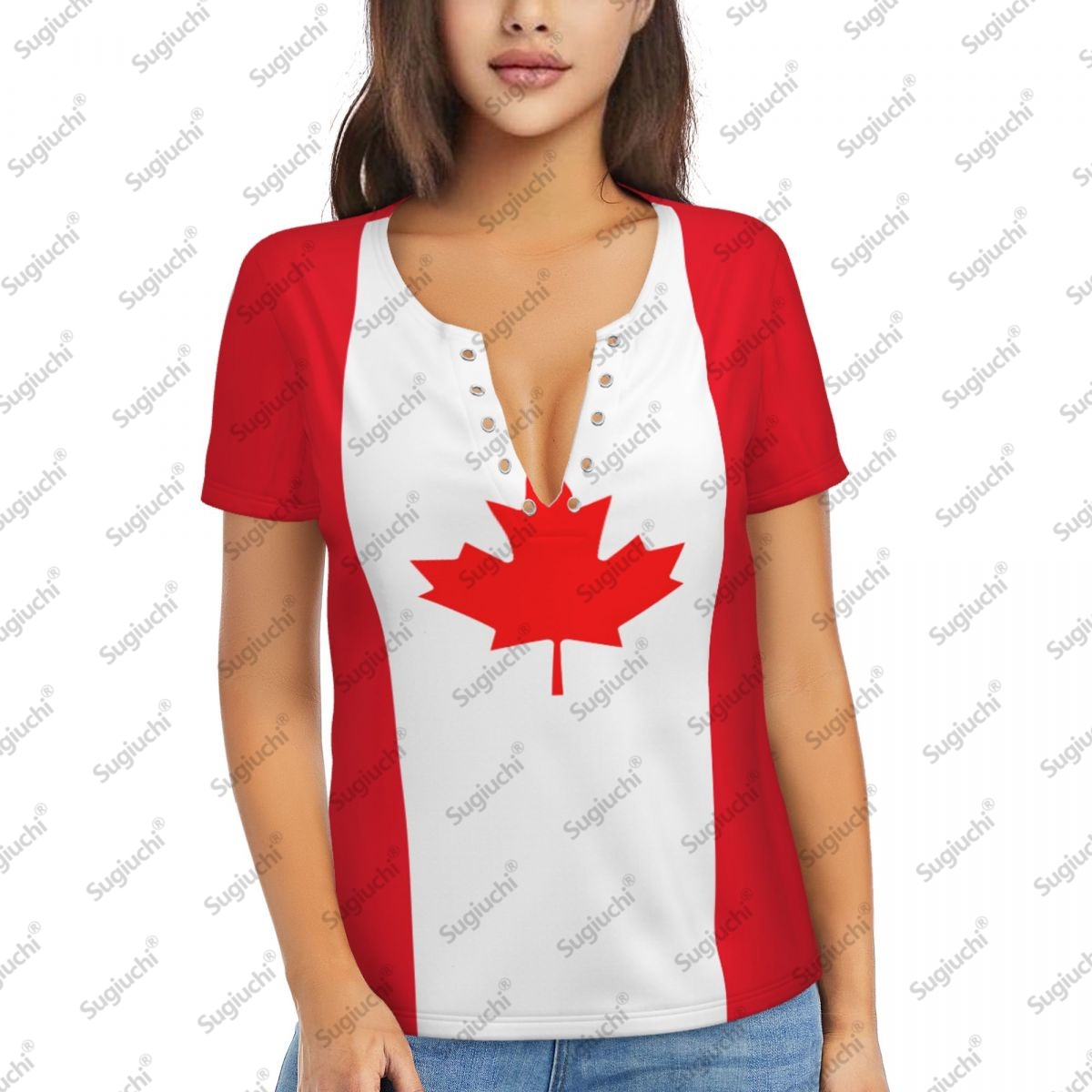 2025 Canada Flag Sexy Deep V N - Summer Clothing Women Canada ulasan dan harga