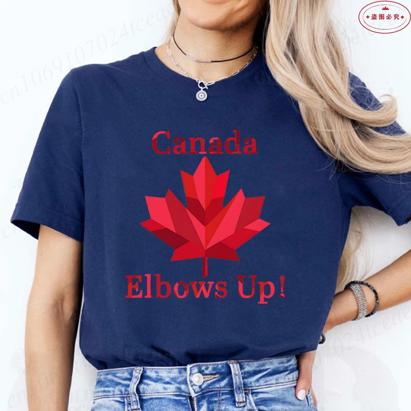 Elbows Up Canada Women T-shirt - Summer Clothing Women Canada ulasan dan harga