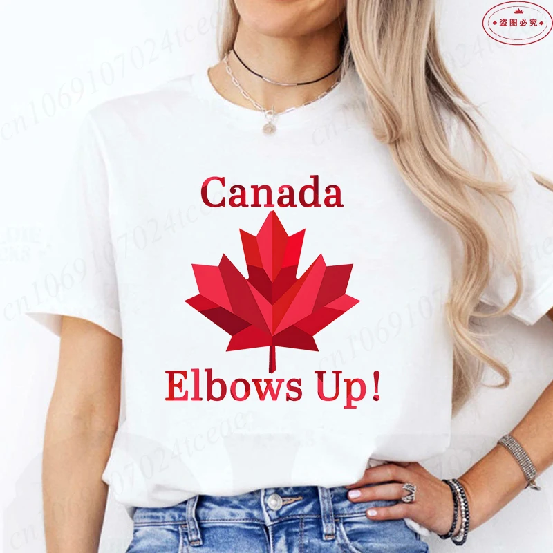 Elbows Up Canada Women T-shirt - Summer Clothing Women Canada ulasan dan harga