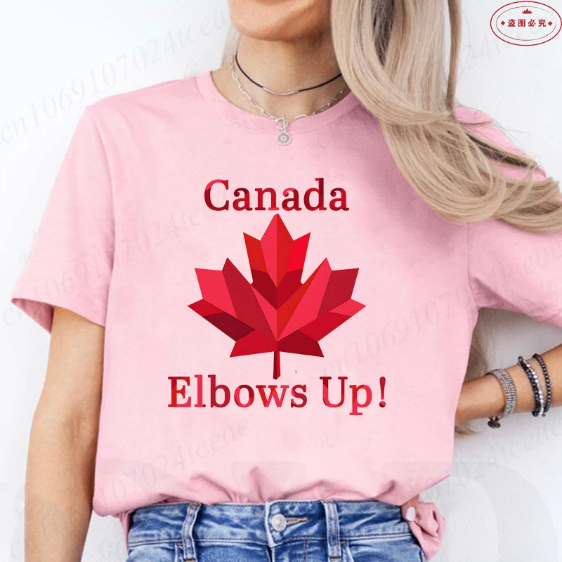 Elbows Up Canada Women T-shirt - Summer Clothing Women Canada ulasan dan harga