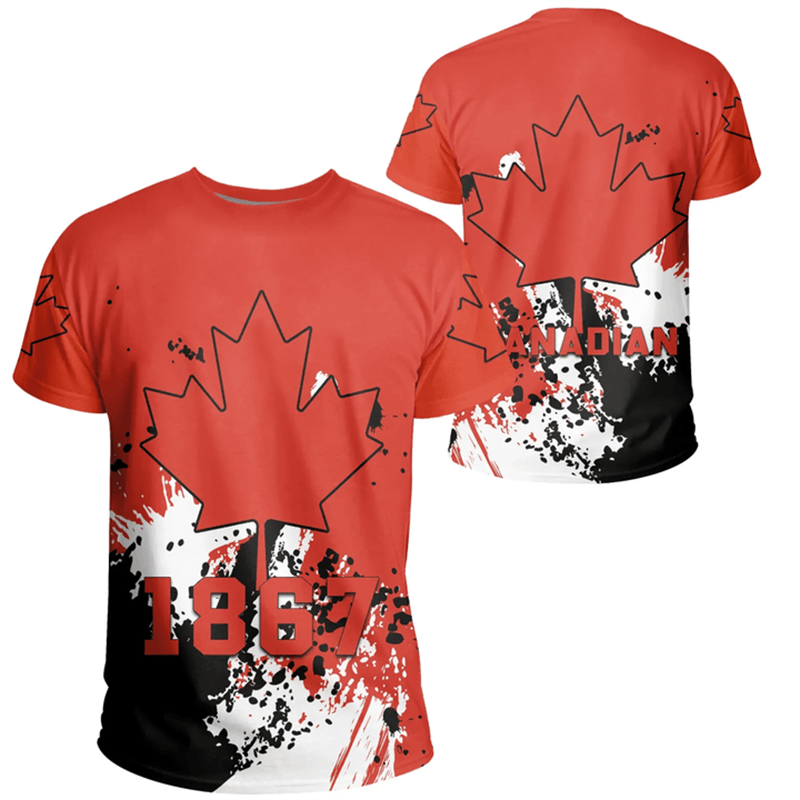 Canada Day T-shirt Canadian Fl - Summer Clothing Women Canada ulasan dan harga