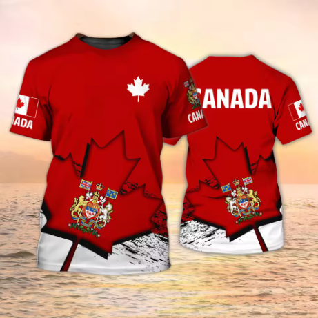 Canada T-Shirts Canadian Flag  - Summer Clothing Women Canada ulasan dan harga