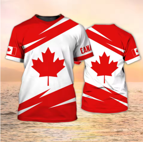 Canada T-Shirts Canadian Flag  - Summer Clothing Women Canada ulasan dan harga