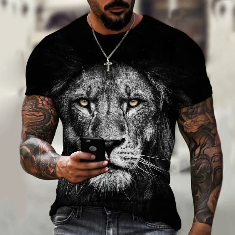 New High Quailty Animal Lion M - Summer Clothing Essentials Men ulasan dan harga