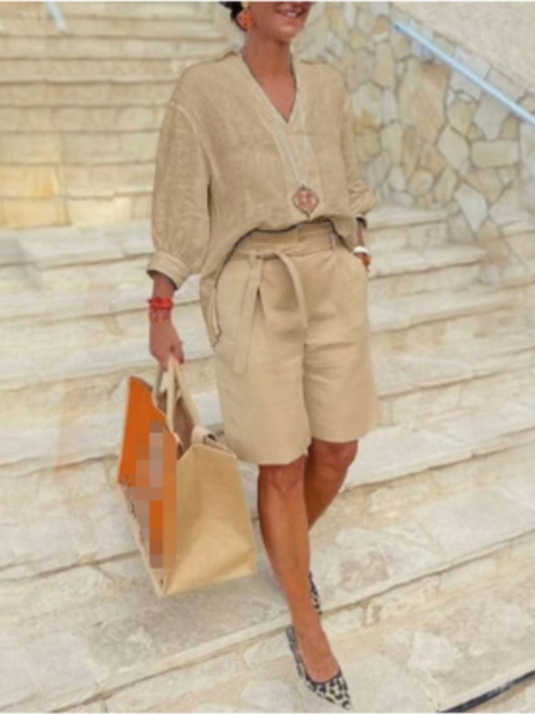 Women Suits Elegant Style Two  - Summer Linen Clothing For Women ulasan dan harga