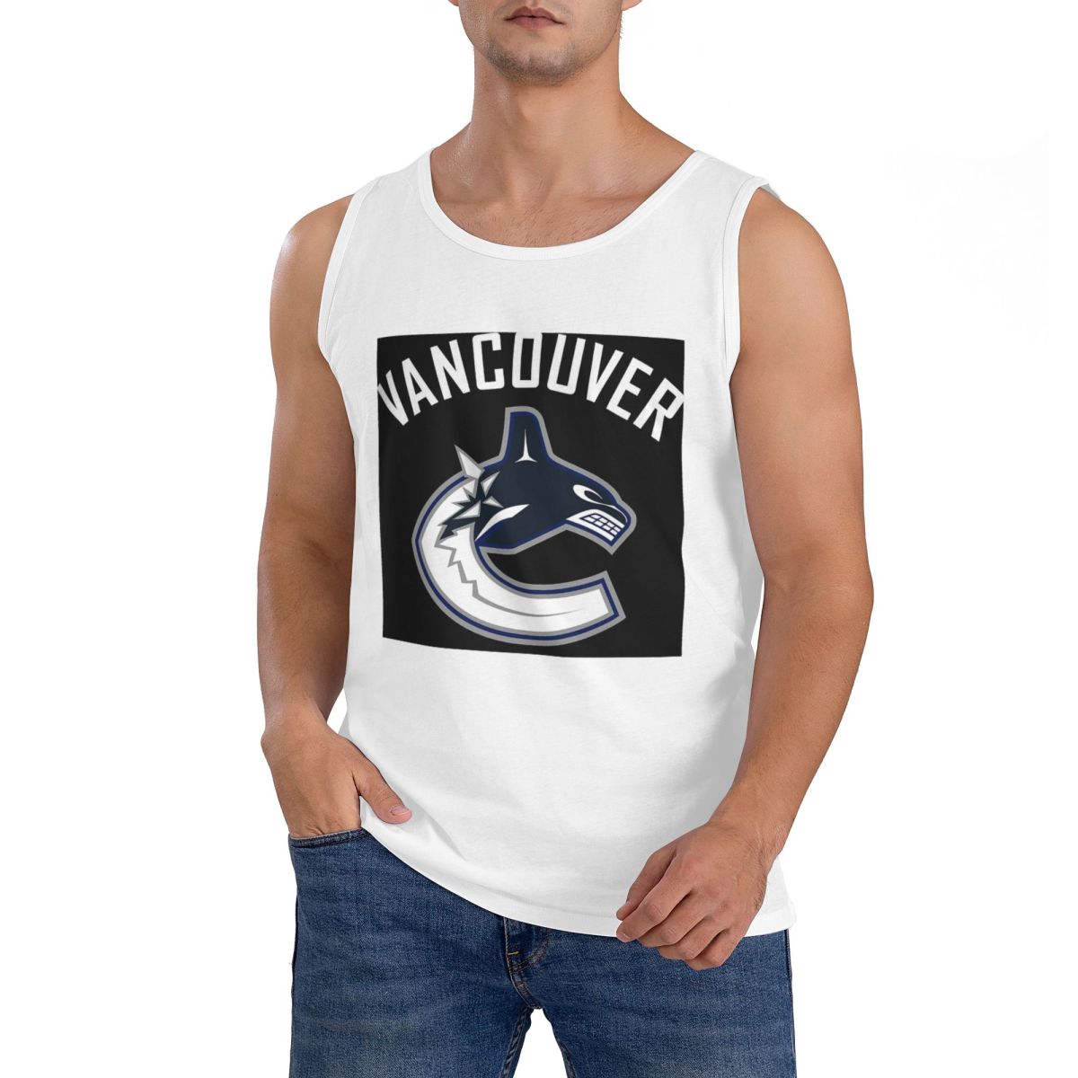 100% Cotton Vancouver Hockey C - Summer Clothing Essentials Men ulasan dan harga
