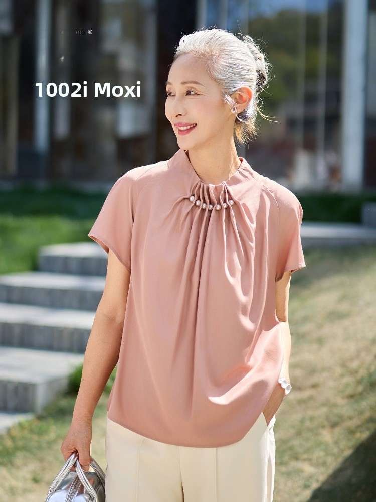 Muzhi Fashionable Short Sleeve - Summer Clothing Women Over 50 ulasan dan harga