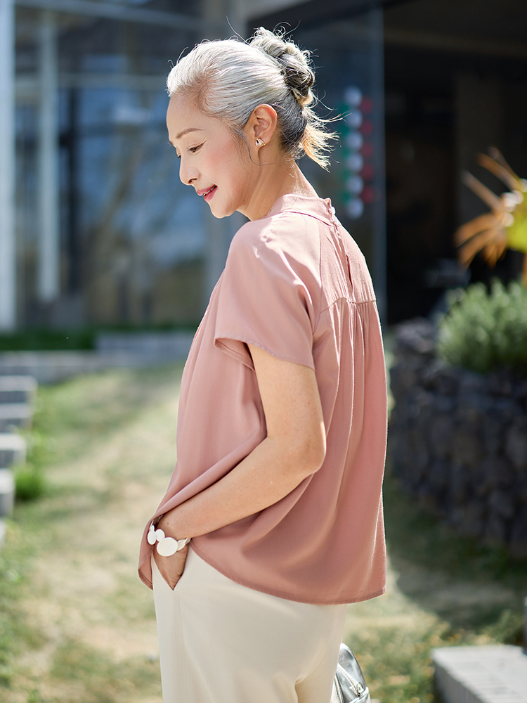 Muzhi Fashionable Short Sleeve - Summer Clothing Women Over 50 ulasan dan harga