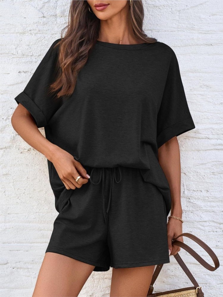 Lady Casual Set Fashion Solid  - Summer Clothing Set For Girls ulasan dan harga