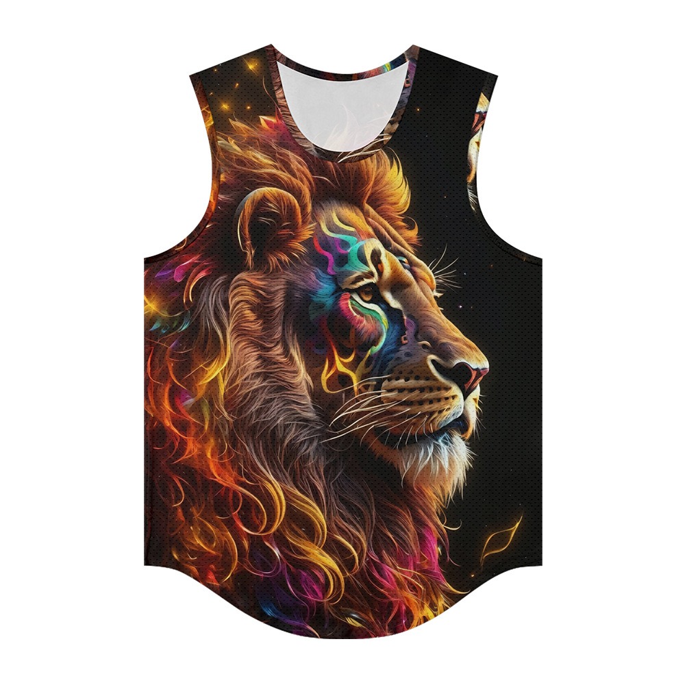 Men Vests Trendy Aura Lion Ani - Summer Clothing Essentials Men ulasan dan harga
