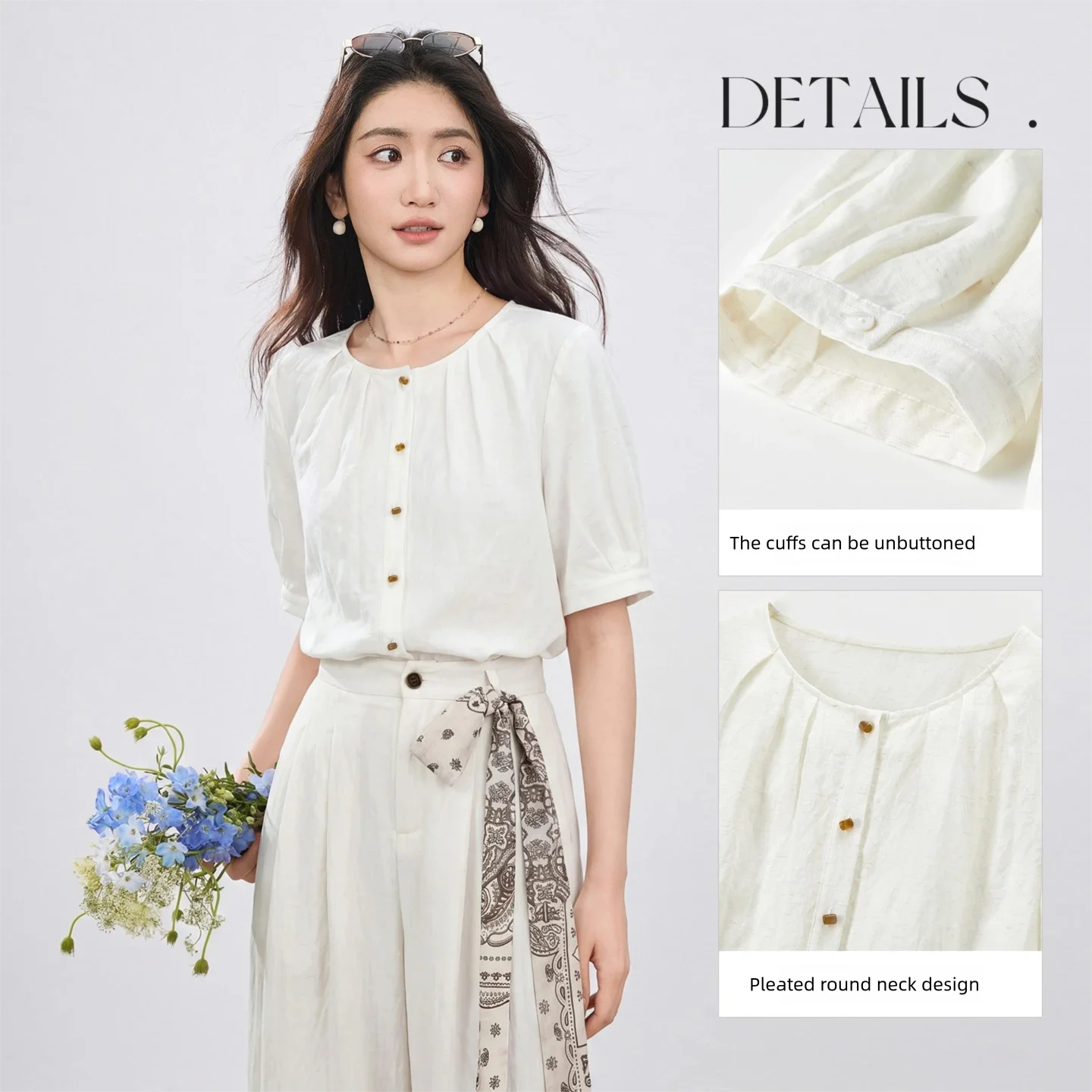 SENTUBILA Women Summer Shirt 2 - Summer Linen Clothing For Women ulasan dan harga